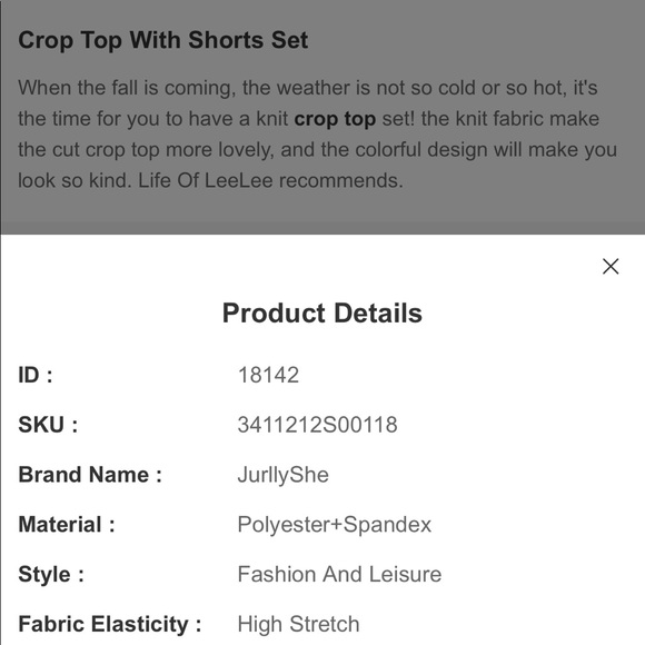 Contrast Hollow Out Halter Knit Crop Top w Shorts - Picture 5 of 5